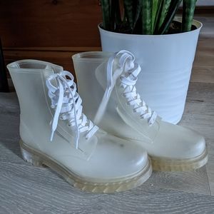 Clear Combat Boots